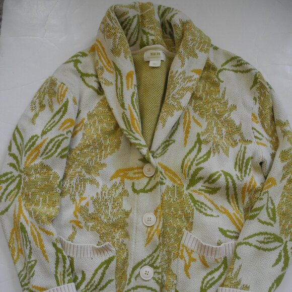 Anthropologie Maeve Shawl Collar Cardigan pineapple 70's upholstery small EUC - Picture 1 of 1